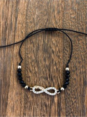 Bracelets | Adjustable Hexagon Beaded Bracelet Black Infinity